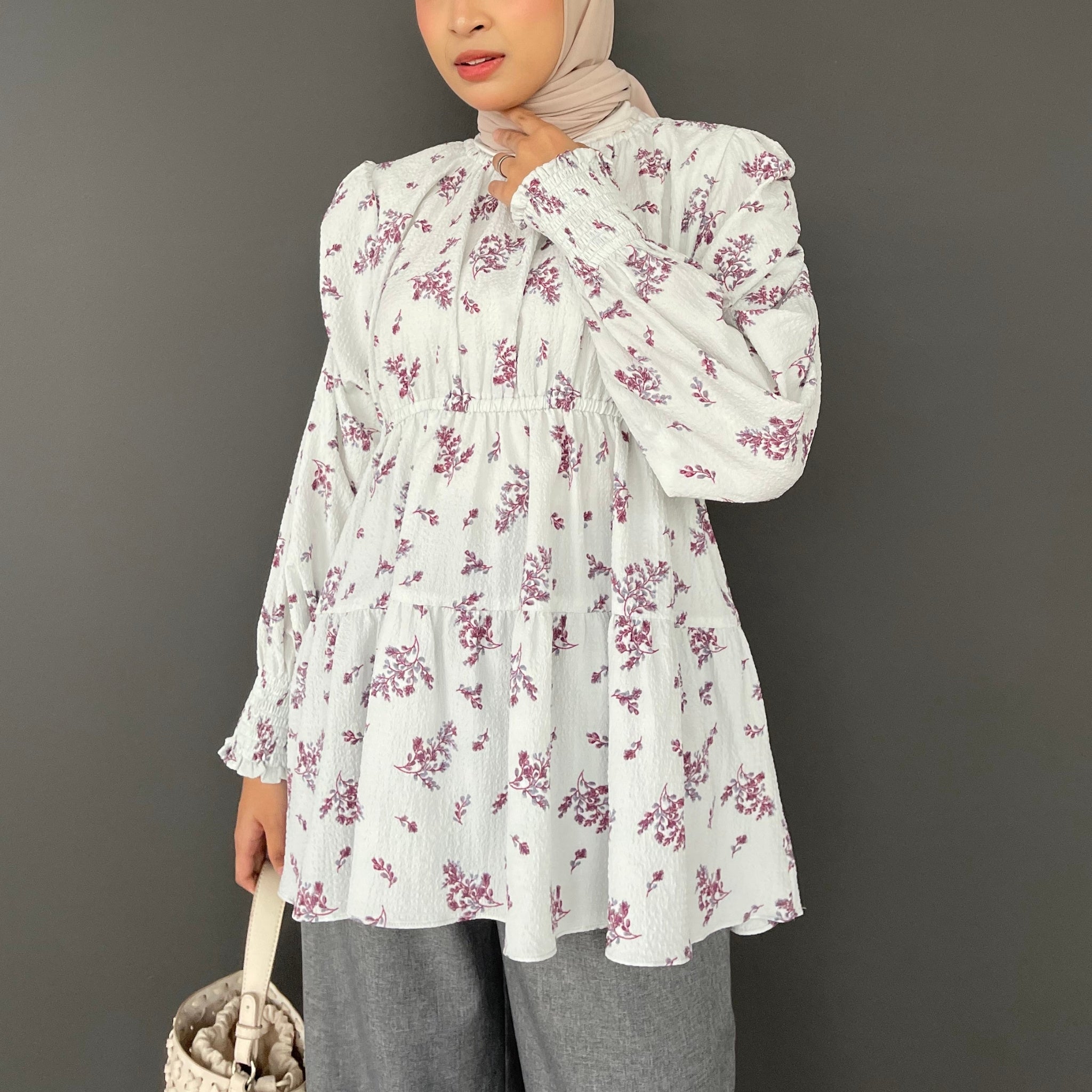 Image of Eclemix Top Euna | Baju Wanita Vintage Motif Bunga